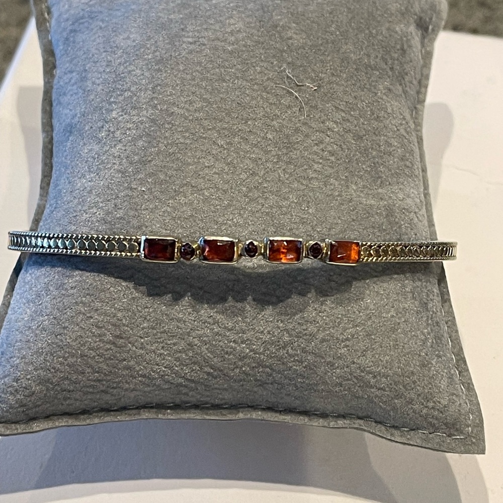 Anna Beck gold bracelet with orange garnet